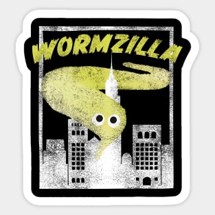 Yellow Worm On A String Meme Wormzilla Retro Japanese Style Sticker